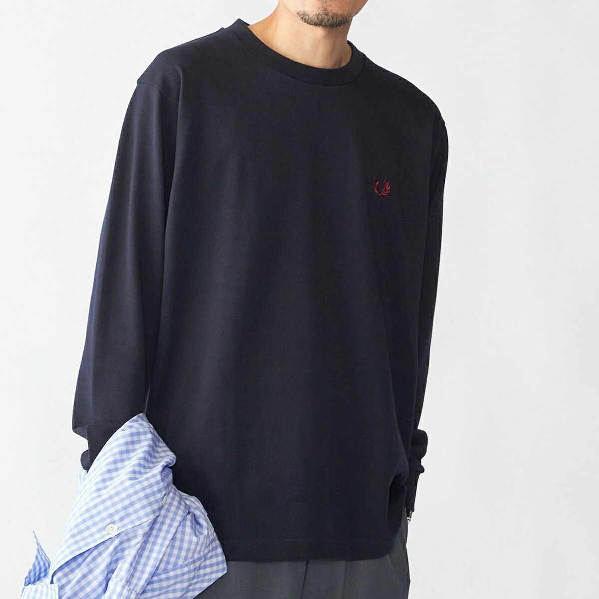【SHIPS別注】FRED PERRY: ピケ ロング衣袂 T プルオーバー／シップス（SHIPS）