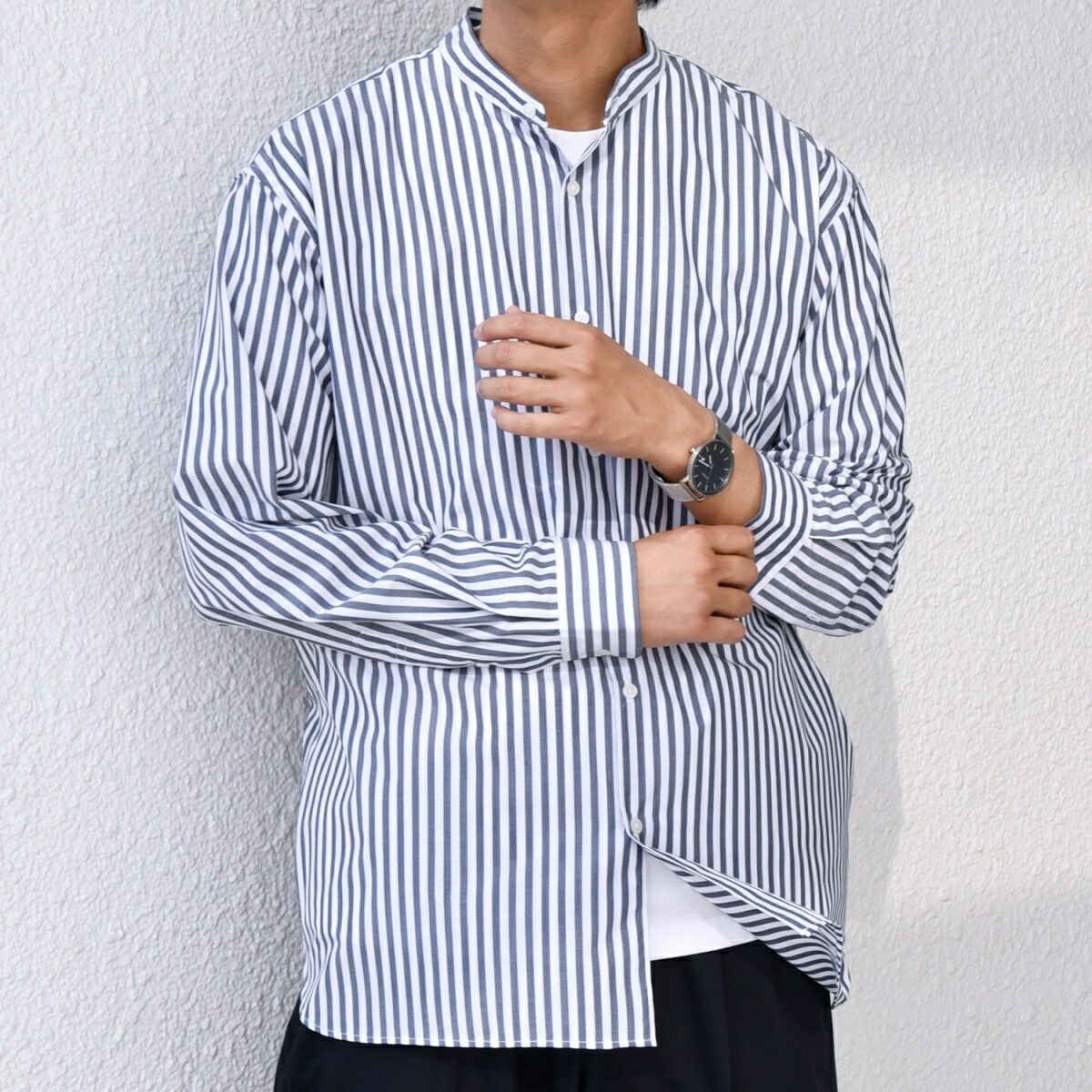 SHIPS any: LIM BLESS ソリッド / ストライプ バンドカラー シャツ 25AW◇／シップス エニィ（SHIPS any） 6,717円