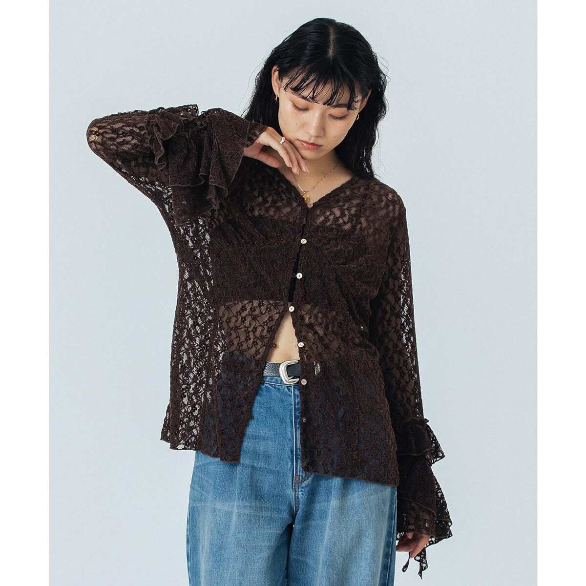 CREOLME/LACE L/S TOP／ローズバッド（ROSE BUD）