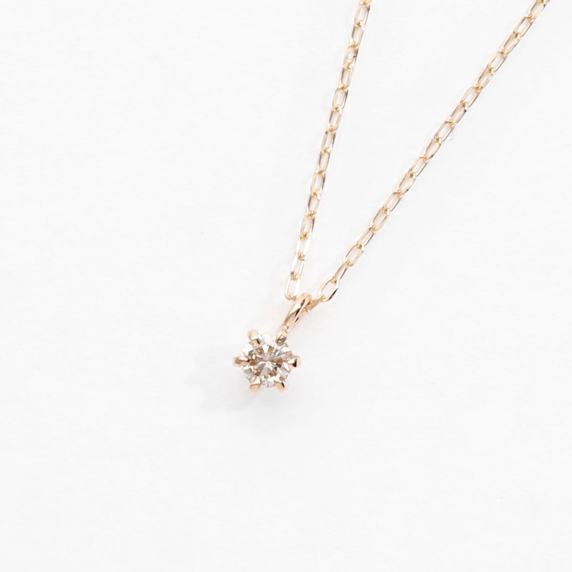 K10PGダイヤモンドネックレス0.05ct／エルアンドコー（L＆Co.）