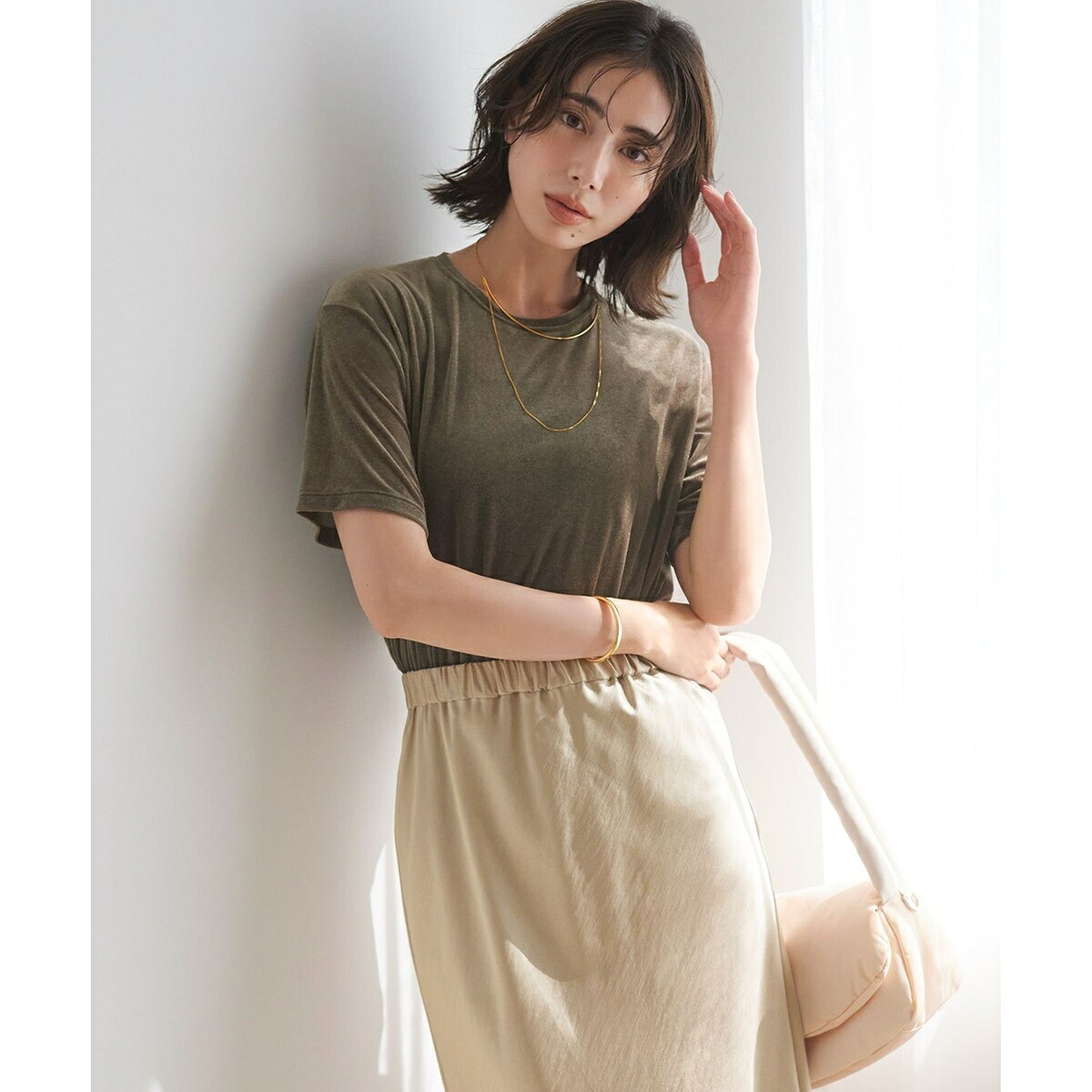 【洗える】シアーベロア リラックス Tシャツ／23区（23KU）