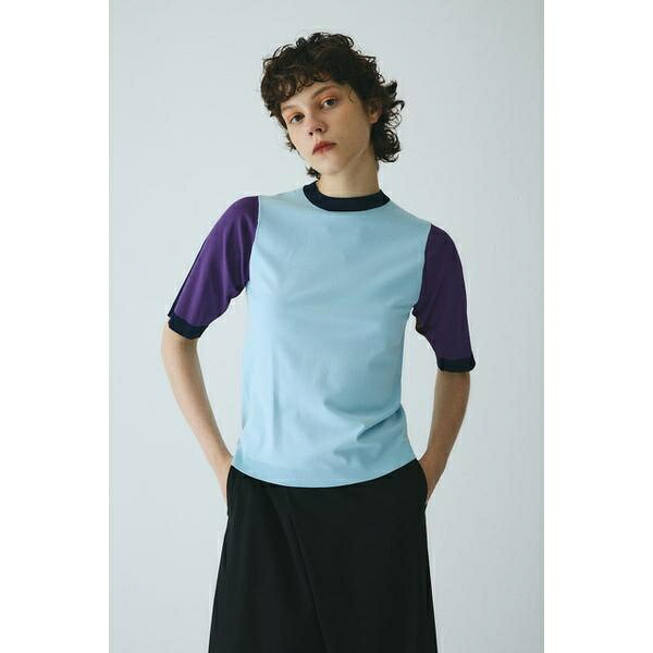 Color block knit tops／ヘリンドットサイ（HeRIN.CYE）