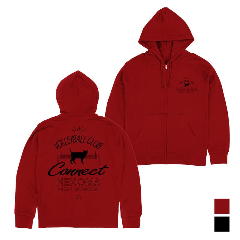 ハイキュー!!_Lサイズ_音駒高校バレーボール部 ジップパーカー/RED/colleize(colleize)|丸井(マルイ)店