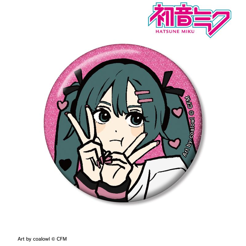 Ｄr.ガウス×初音ミク　56ｍｍ缶バッジ　おむたつ先生描き下ろしイラスト使用 初音ミク×甲州印伝 56mmコレクション缶バッジ【おむたつさん描き