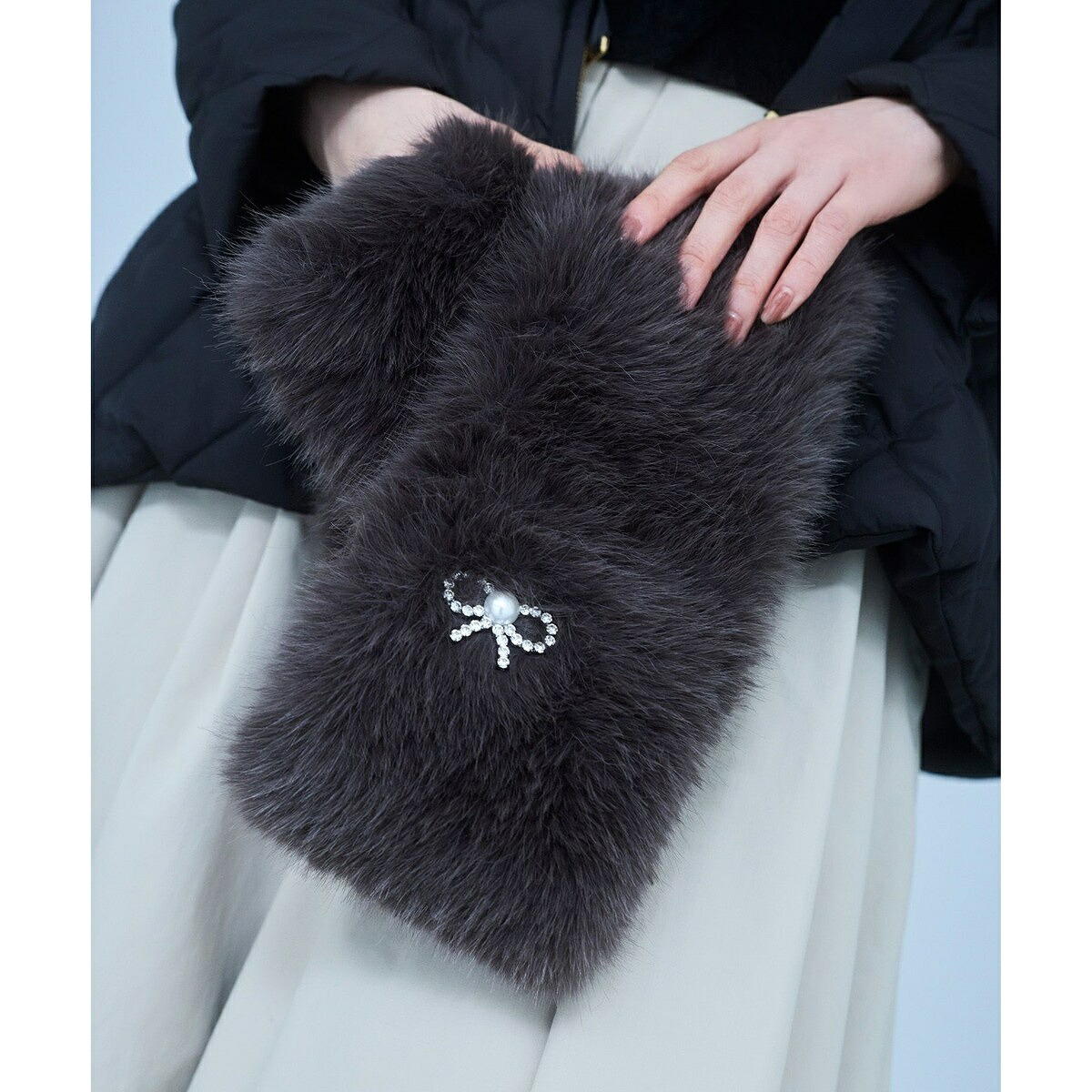 【ブローチ取り外し可】BIJOUX RIBBON FURTIPPET ティペット／トッカ（TOCCA）｜丸井（マルイ）店
