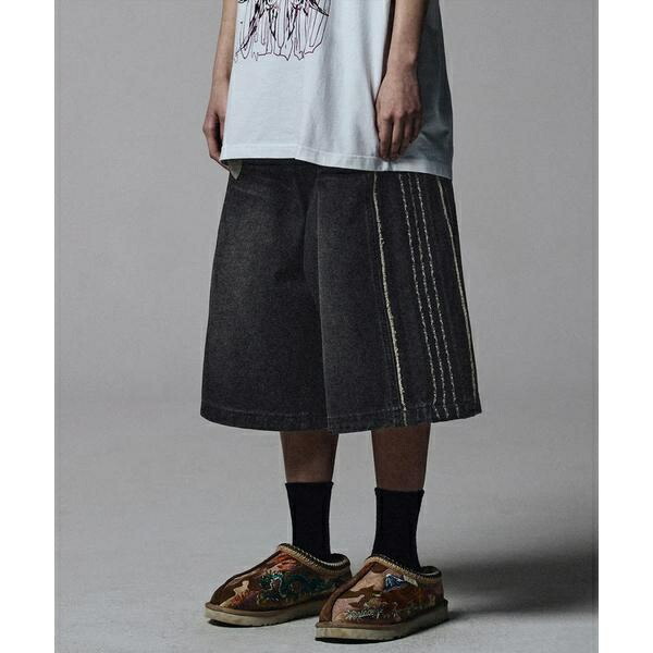 NOT4NERD／ノットフォーナード／THORNS LINE CUT OFF SHORTS／エルエイチピー（LHP）