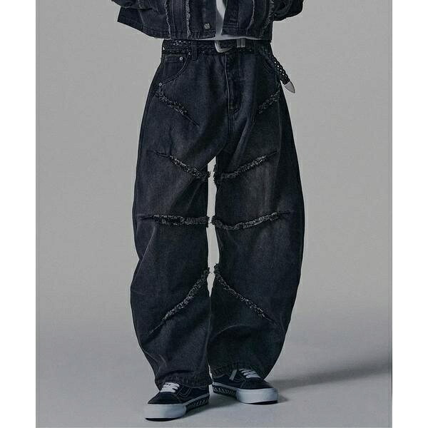 NOT4NERD／ノットフォーナード／CUT OFF CURVED DENIM PANTS／エルエイチピー（LHP）