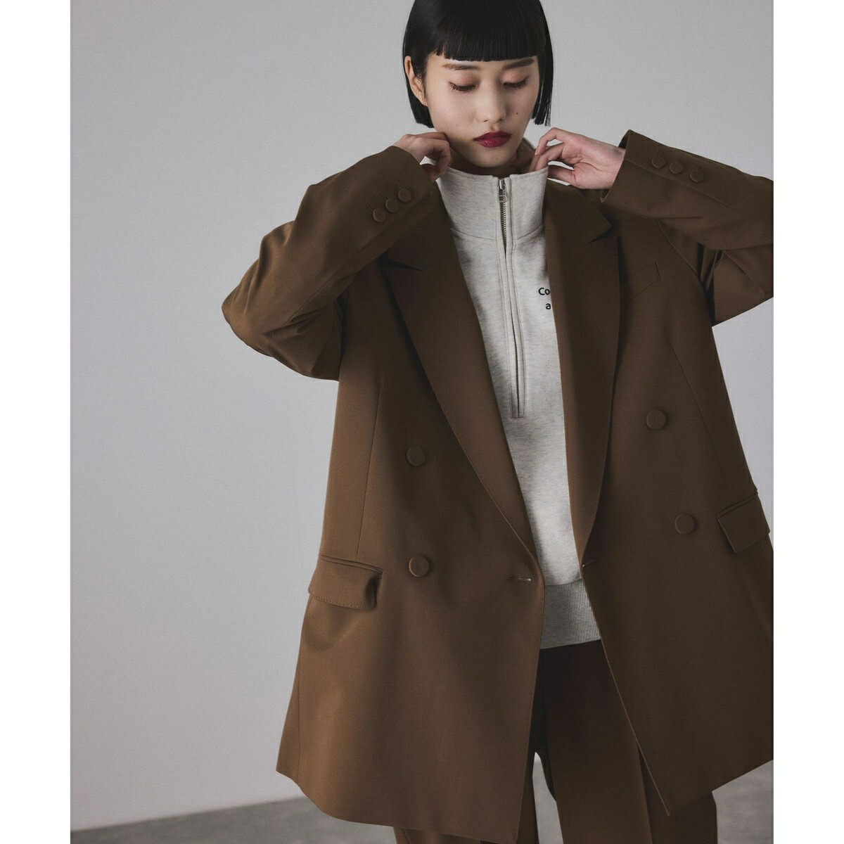 新品未使用品☆ アダム エロペ　新作！　フリルライトブルゾン　ブラック ADAM ET ROPÉ FEMME(アダム エ ロペ ファム) / 【WEB限定】フリル