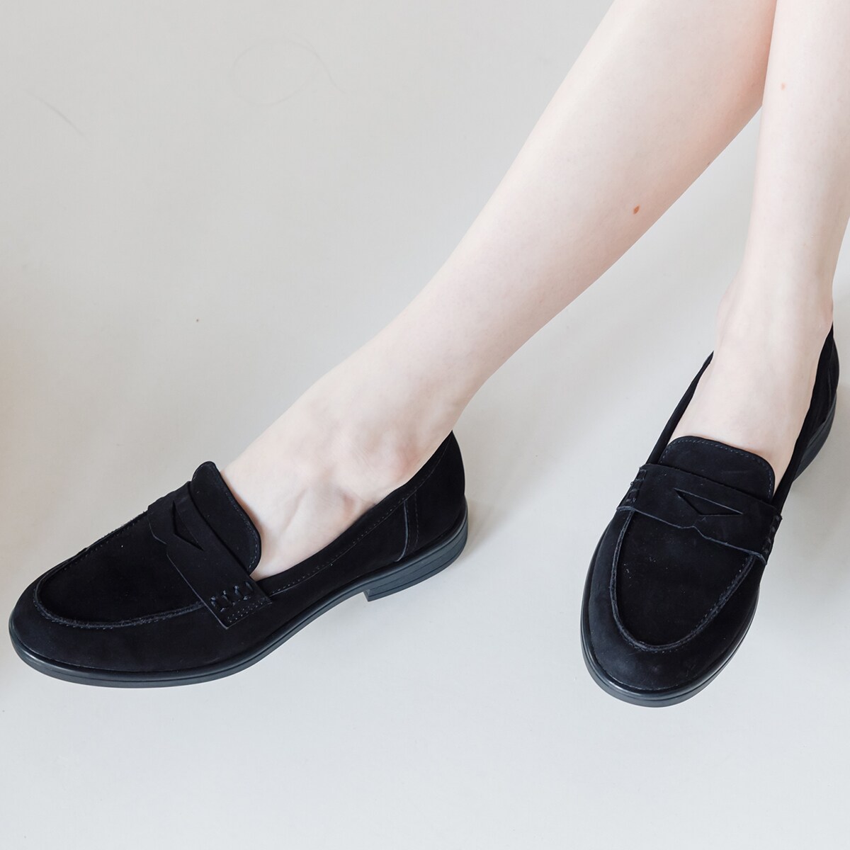 bussola◆2.5cmヒール◆撥水フラットローファー／ブソラ（bussola）