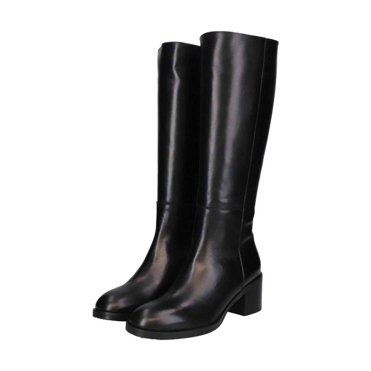 INTER-CHAUSSURES◆5.8cmヒールラウンドトウサイドシームロングブーツ／インターショシュール（INTER-CHAUSSURES）