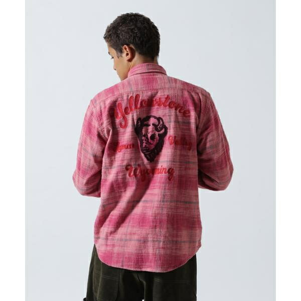 BLEACH WASHED NEP CHECK SHIRT ”YELLOW STONE”／アヴィレックス（AVIREX）