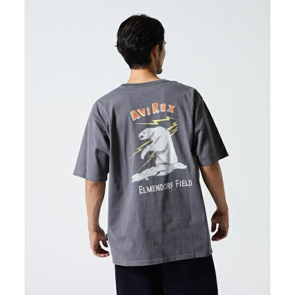 《直営店制限事項》FADE WASH ALASKA T-SHIRT／アヴィレックス（AVIREX） Tシャツ・カットソー-トップス-メンズファッション