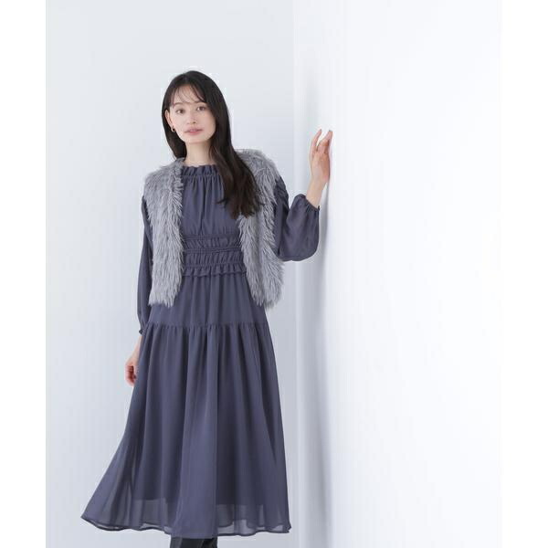 シャーリングシアーワンピース／ナチュラルビューティーベーシック（NATURAL BEAUTY BASIC）