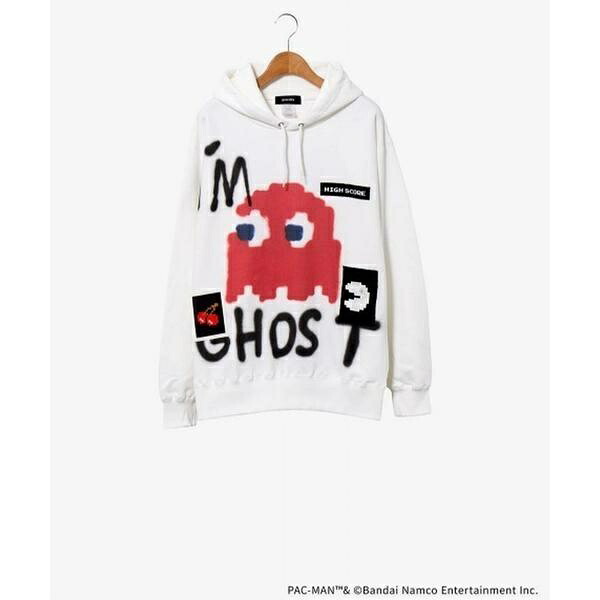 PAC-MAN PAINT HOODIE ／ GHOST／ロイヤル閃光電球（ROYAL FLASH） パーカー-トップス-メンズファッション