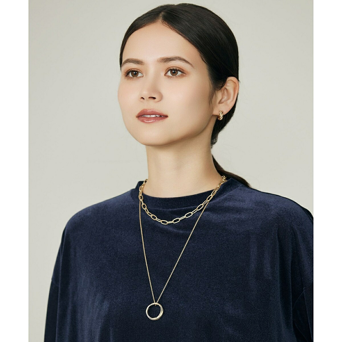 ダブルチェーンリング ネックレス／自由区（JIYU-KU） 7,920円