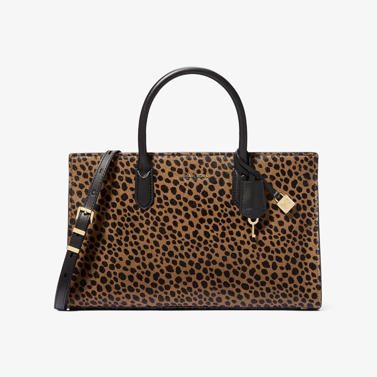 SCARLETT チータープリント カーフヘア サッチェル ミディアム／マイケル・コース（Michael Kors）