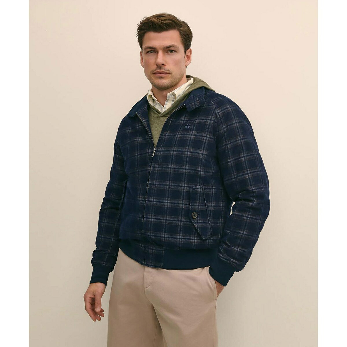 コットンコーデュロイ　GFロゴ　チェック　キルティング　ボマージャケット／ブルックスブラザーズ（Brooks Brothers）