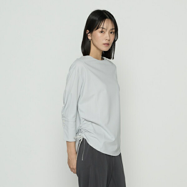 〔 +サイズ 〕 80/-ポンチ ブラウス見えプルオーバー/ギャバジン K.T(Gabardine K.T)