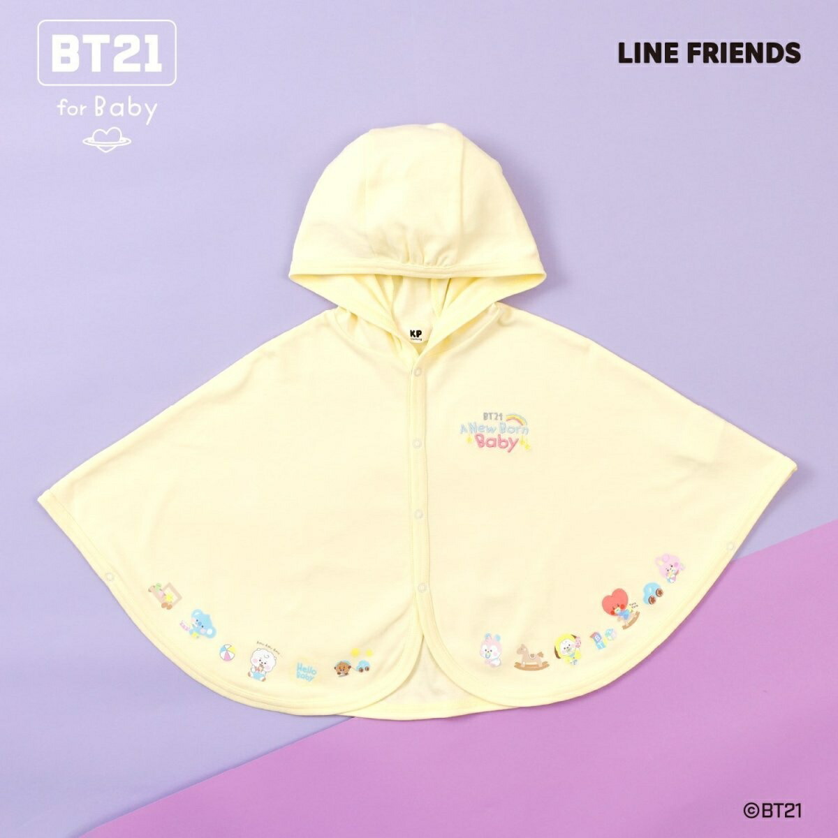 【BT21】プリント＆刺しゅうマント／ケーピー（KP）