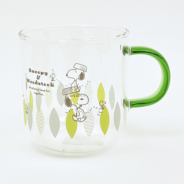 楽天市場】スヌーピー グリーン・リーフ カラーハンドル耐熱ガラス