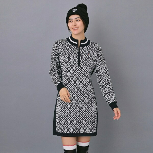 【ADABAT NAVY】フルールドリスニットワンピース／アダバット（adabat）