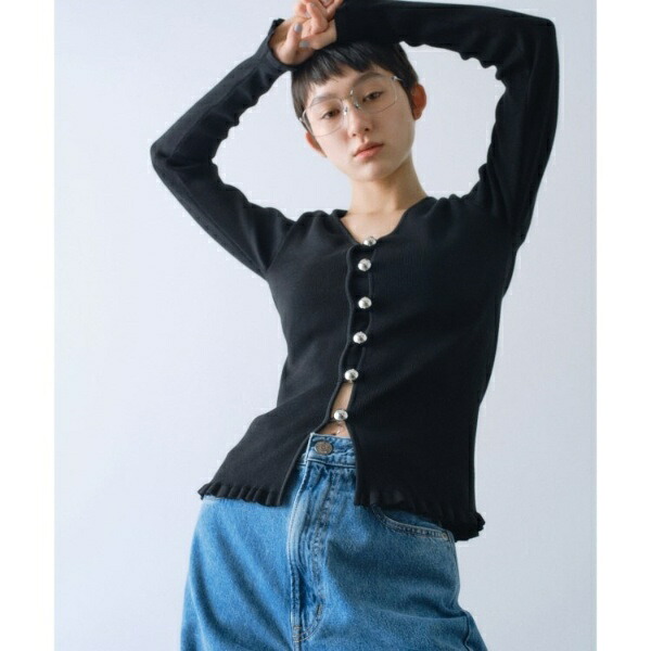 metal buttons knit cardigan／コードエー（CODE A）