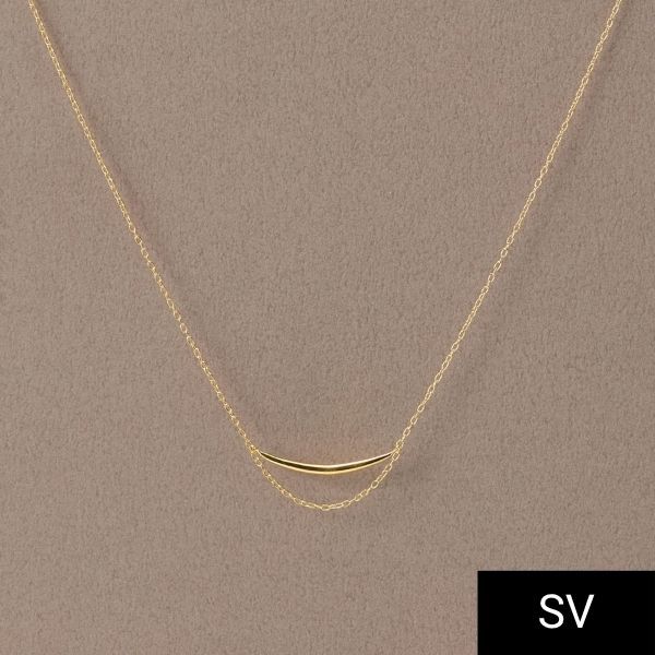 【SV】アーチラインムーンネックレス/金属アレルギー対応＜全長約40cm(調整37cm)＞／ジュピター（JUPITER）