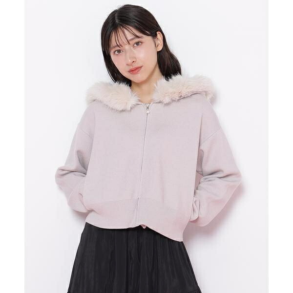 フェイクファー付きニットパーカー/ジル バイ ジル スチュアート(JILL by JILL STUART)