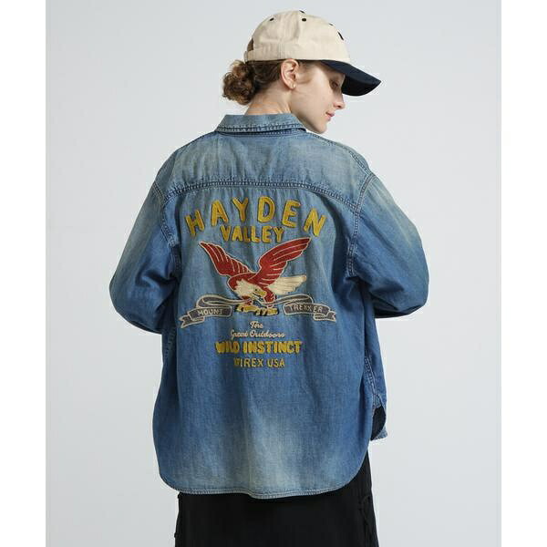 《WOMAN／取扱店限定アイテム》EMB DENIM SHIRT HAYDEN VALLEY／アヴィレックス（AVIREX）｜丸井（マルイ）店 20,020円