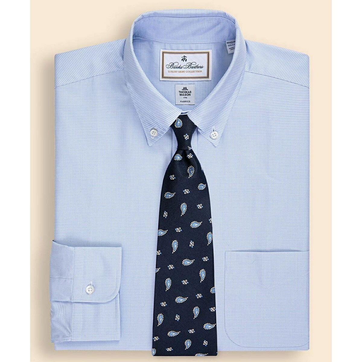 ラグジュアリー　コットン　ハウンドトゥース　ドレスシャツ　Regular Fit セレモニー／ブルックスブラザーズ（Brooks Brothers） 18,885円