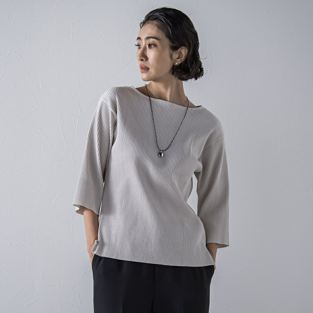 ”体型を気にせず着られる”リブカットソー≪手洗い可能≫／ラエフ（la.f...）