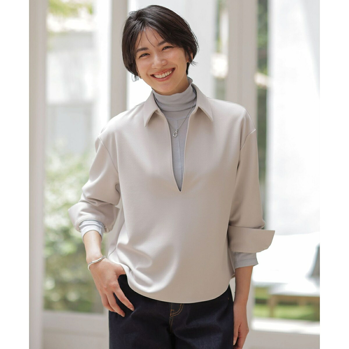 ジョーゼットダンボール スキッパー カットソー／Ｊプレス（J.PRESS）