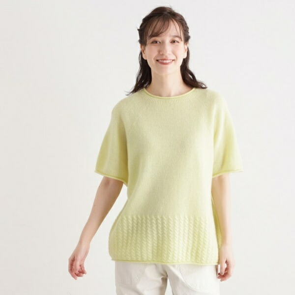 【日本製ワンマイルウエアメリノウール混100】 半袖プルオーバー／ローラ アシュレイ（LAURA ASHLEY）