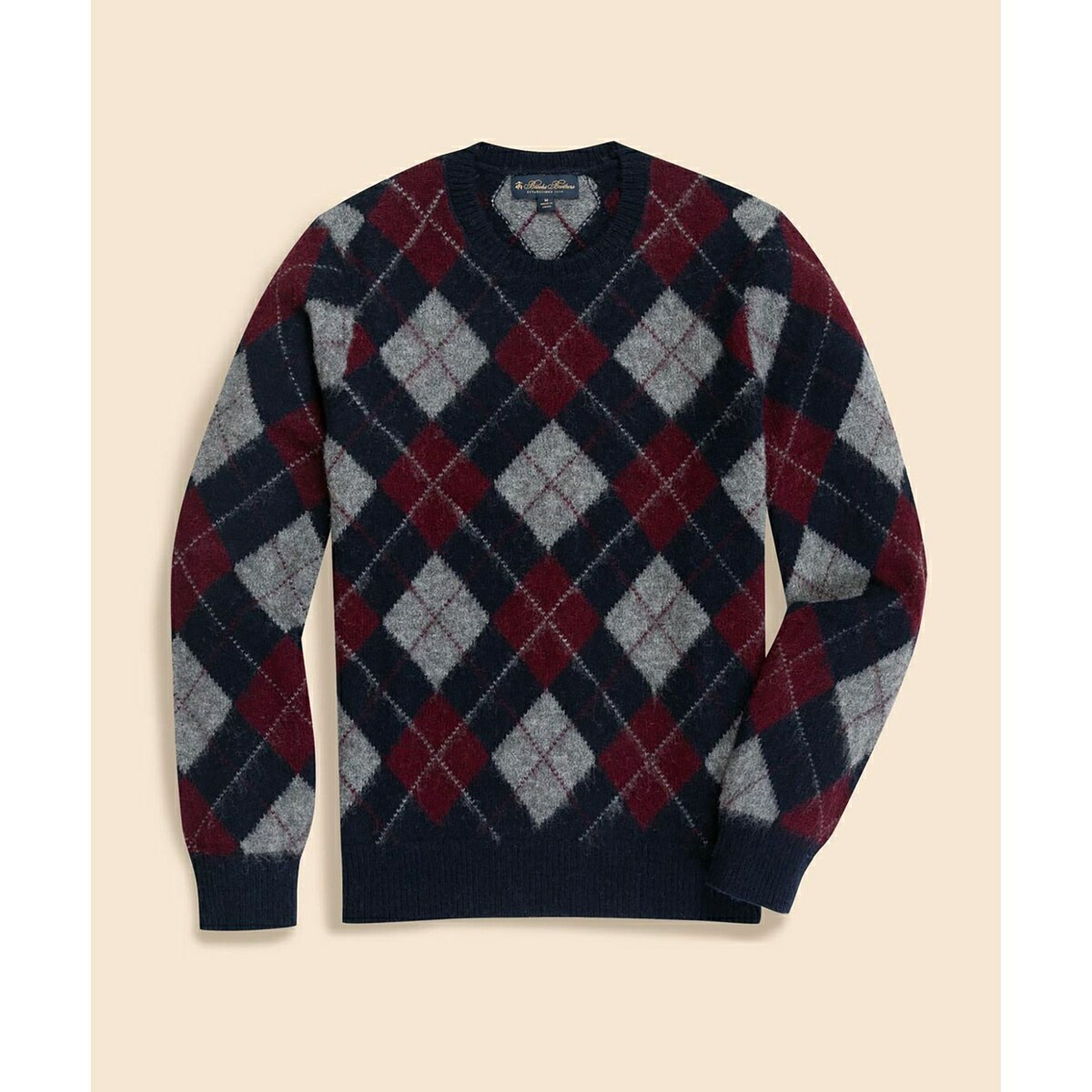 ブラッシュドウール　アーガイル　クルーネックセーター／ブルックスブラザーズ（Brooks Brothers）