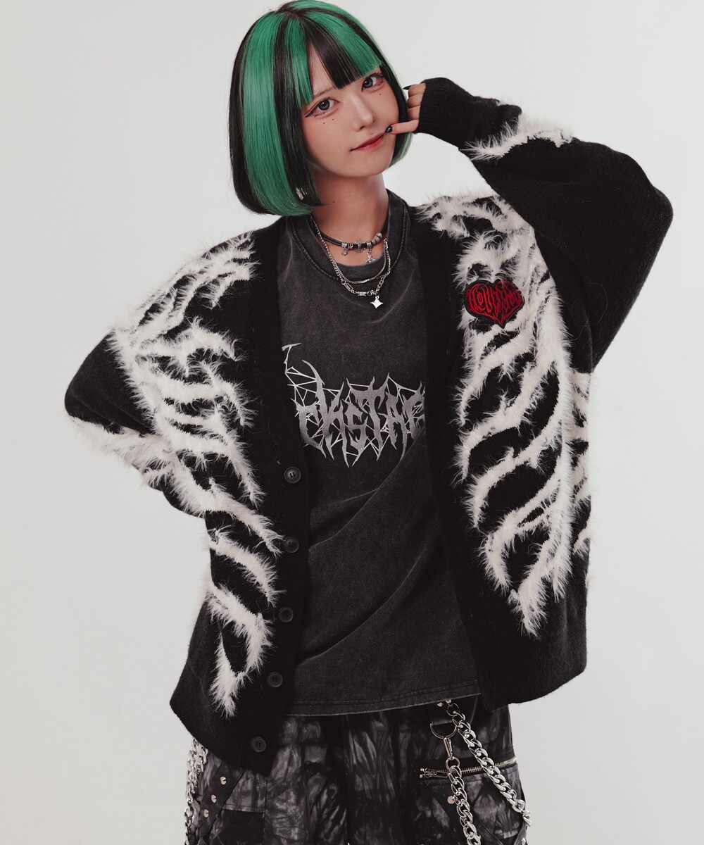 CRIMSON GHOST CARDI(クリムゾン ゴースト カーディ)ジャガード オーバーサイズ ／バックステージパス（backstagepass）