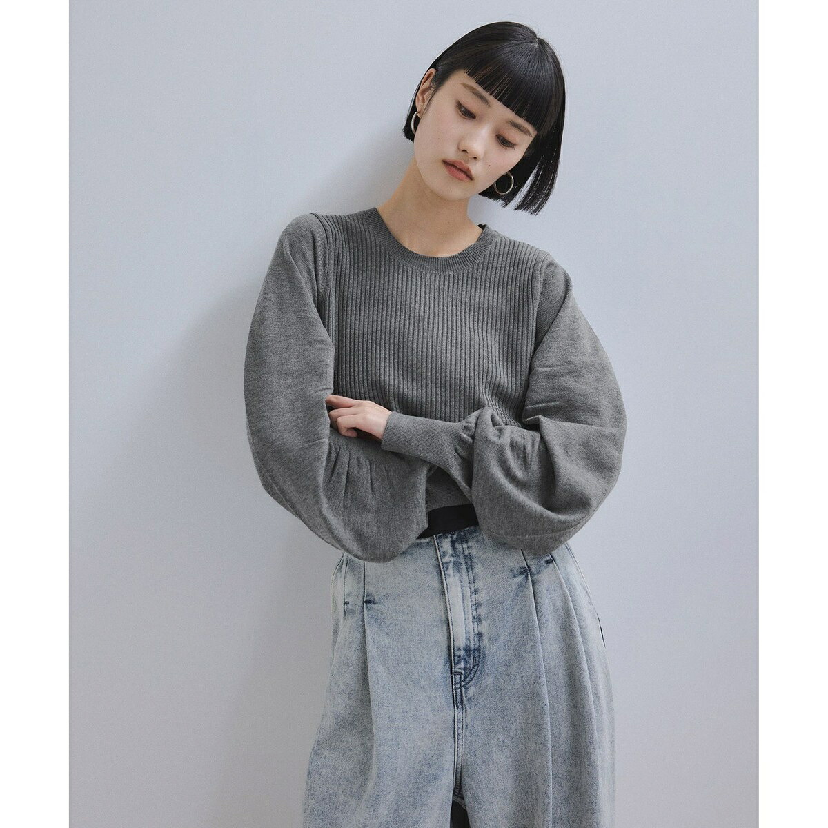 【WEB限定】・【サステナブル】ニュアンススリーブニットプルオーバー／アダムエロペ（ADAM ET ROPE'）｜丸井（マルイ）店