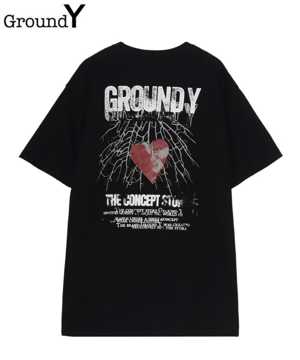 【Ground Y】COTTON JERSEY HEART GRAPHIC T-SHIRT／スタイライズ（STYLISE）