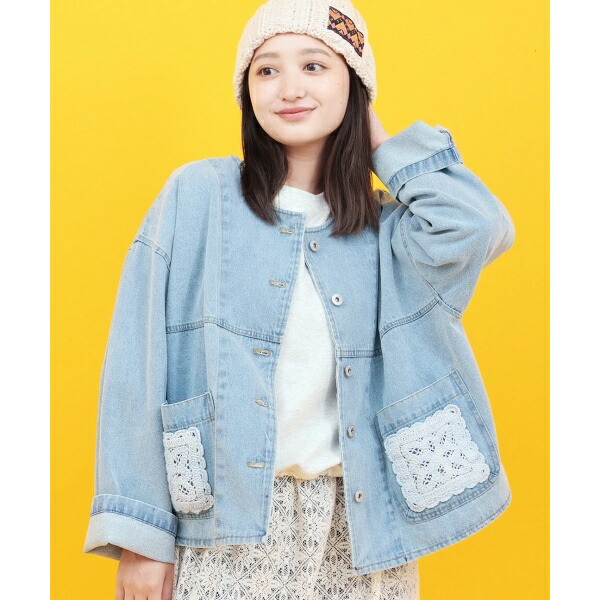 Orale! クロシェコンビデニムジャケット／チチカカ（titicaca） 4,625円