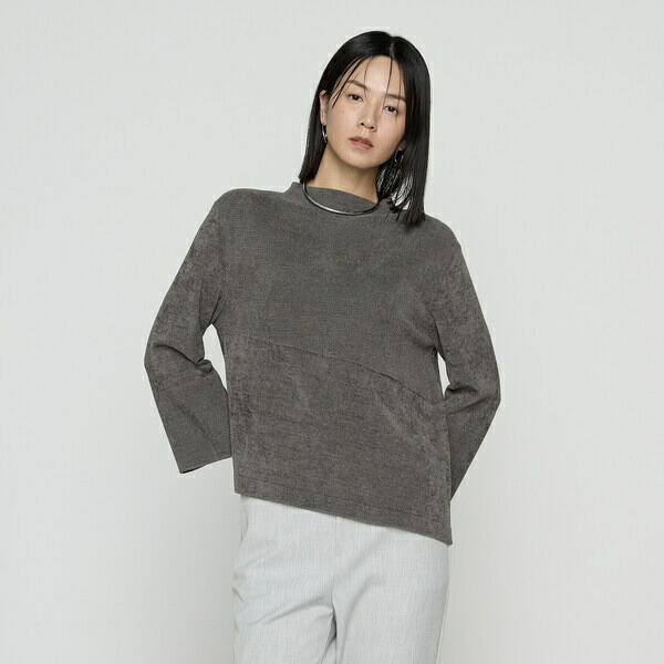 ストレッチモール マシュマロニットミラノリブセーター／ギャバジン K.T（Gabardine K.T）