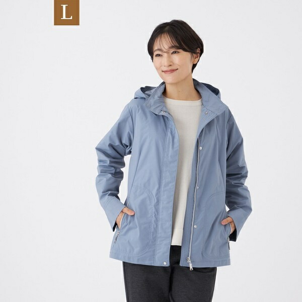 【L】【カタログ掲載】【はっ水・マシンウォッシャブル】グレイスメモリーフーデッドブルゾン／エヴェックス バイ クリツィア（EVEX by KRIZIA）