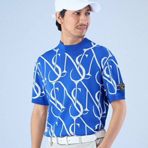【メンズ】モノグラムニットモックネック／エヌエス23・パー・ニッサゴルフ　（NS23 par Nissa Golf）