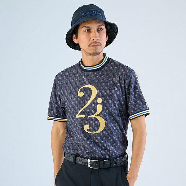 【メンズ】モノグラム半袖モックネック／エヌエス23・パー・ニッサゴルフ　（NS23 par Nissa Golf）｜丸井（マルイ）店