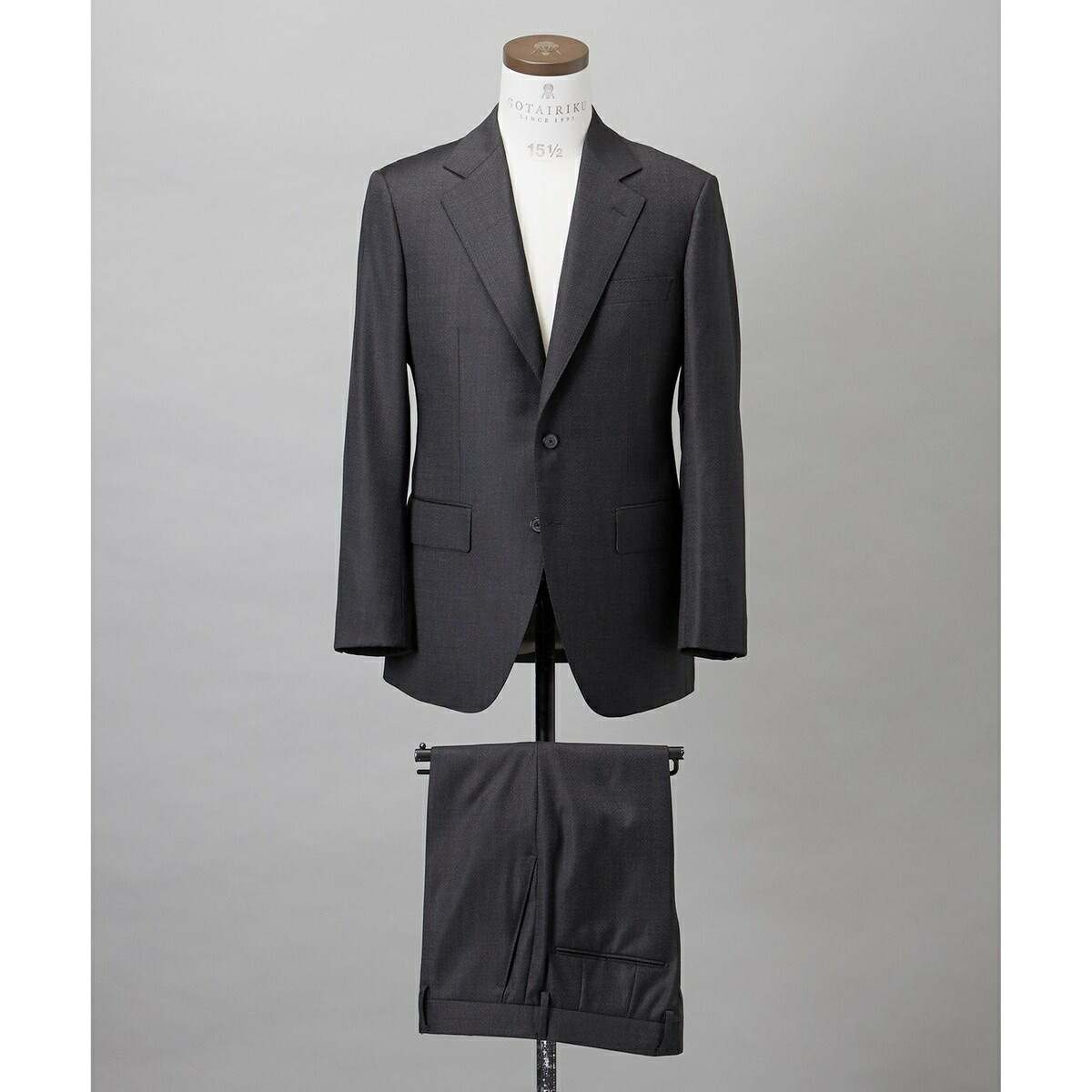 【Loro Piana Fabric】365 通年背広(薄墨色×透かし彫り)／五大陸（gotairiku）