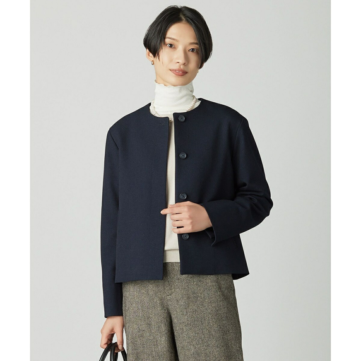 【WEB限定カラーあり】ツムギートflannel ノーカラー ジャケット／Ｊプレス（J.PRESS）
