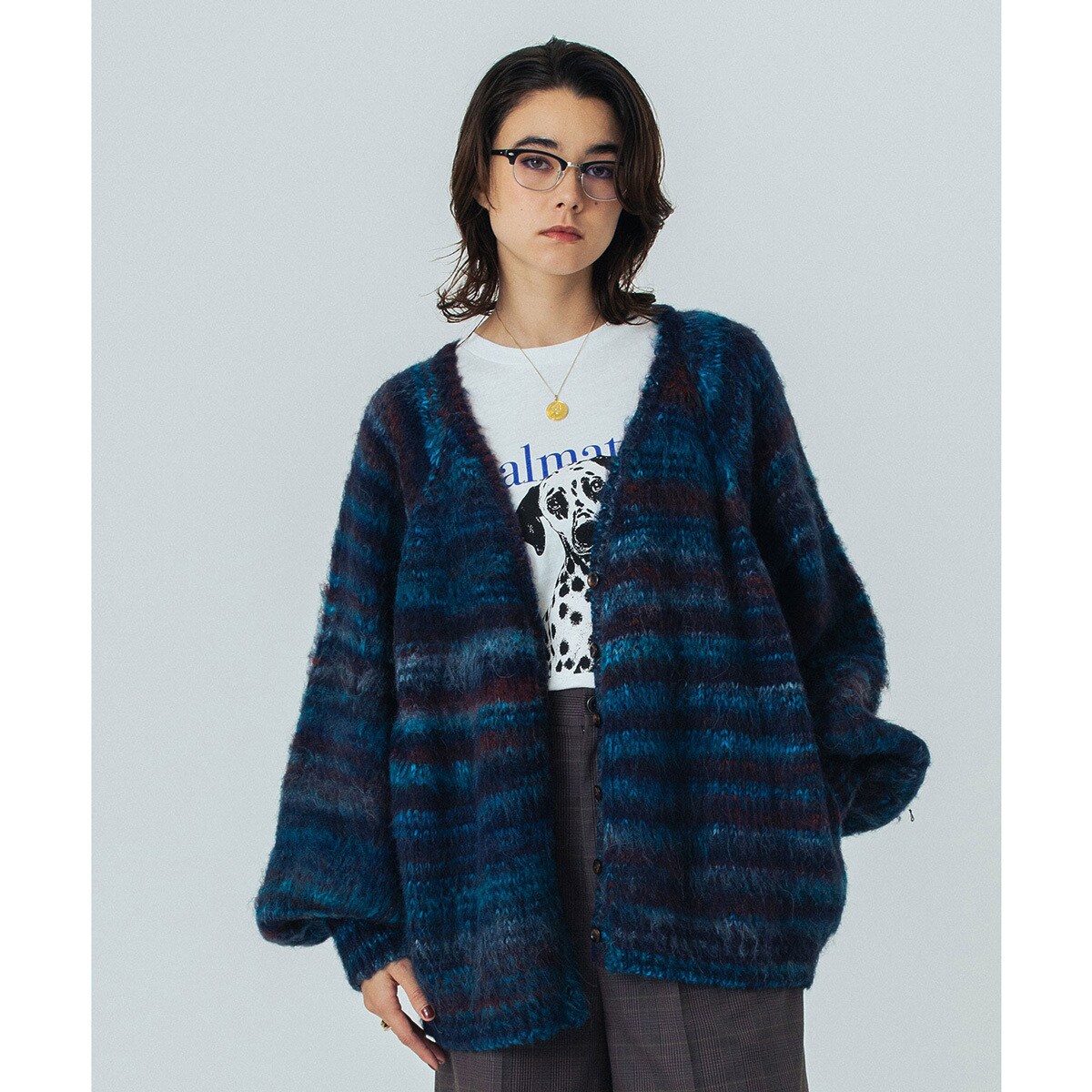 CREOLME/SHAGGY KNIT CARDIGAN／ローズバッド（ROSE BUD）