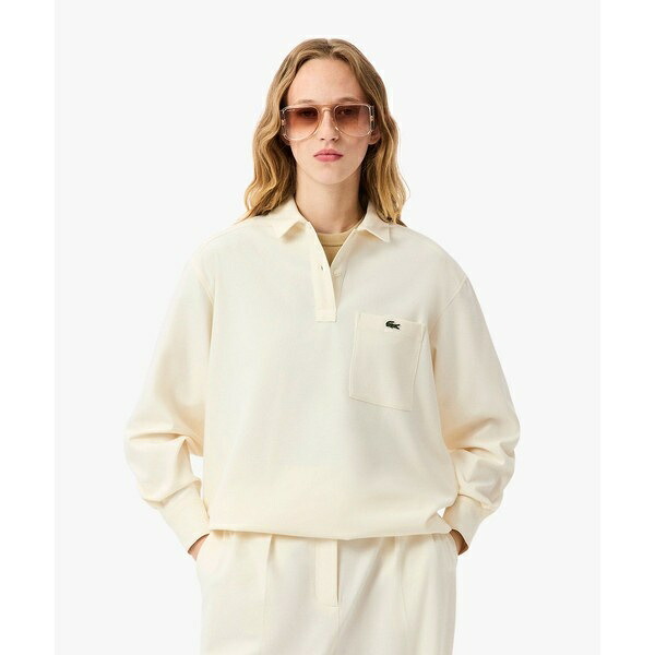 オーバーサイズハーフボタン ストレッチフランネルシャツ／ラコステ（LACOSTE）