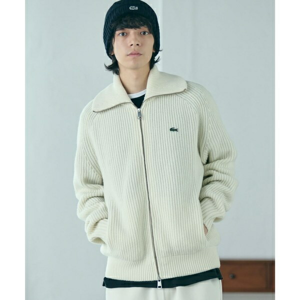 ミドルゲージハイネックジップウールセーター / ドライバーズニット／ラコステ（LACOSTE）