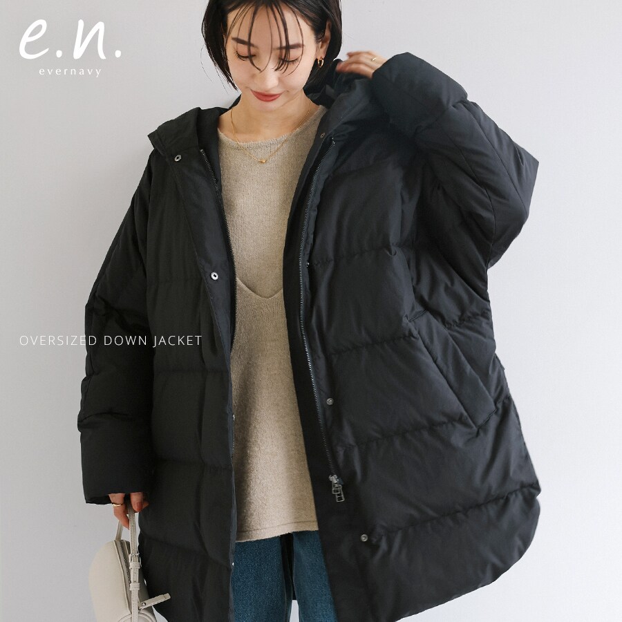 ドルマン サイドジップ ダウンジャケット evernavy エバーネイビー／エバーネイビー（evernavy）
