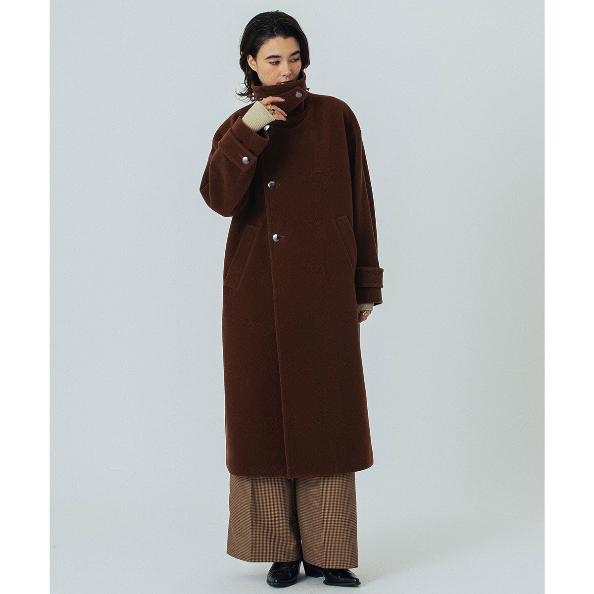 STAND FALL COLLAR LONG COAT／ローズバッド（ROSE BUD）
