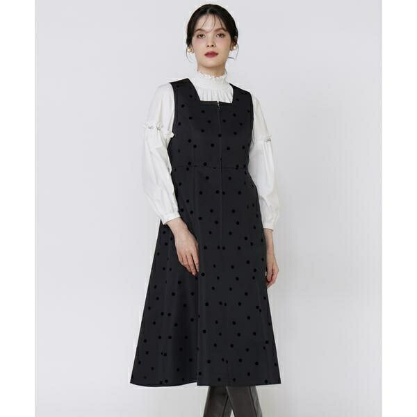 《M Maglie le cassetto》《WEB・POPUP限定》ドットフロッキーワンピース／マーリエ ル カセット（Maglie le cassetto）